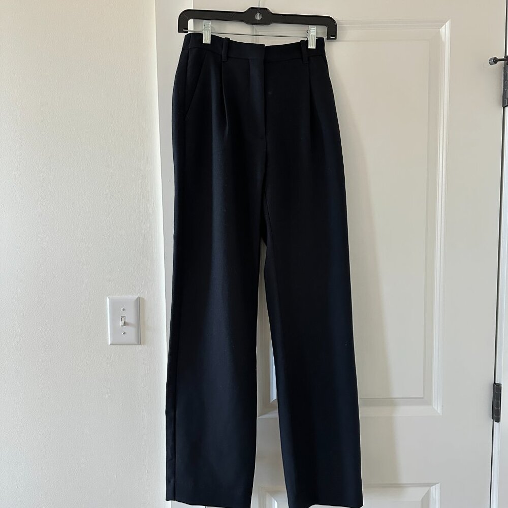 NWT BLACK Abercrombie Tailored Relaxed Straight Pant Trouser Size 25 L